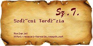 Szécsi Terézia névjegykártya