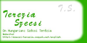 terezia szecsi business card